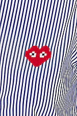 COMME des GARCONS PLAY Invader Striped Shirt in Blue & White, view 6, click to view large image.
