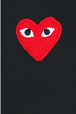 COMME des GARCONS PLAY Cotton Button Down With Red Emblem in Black, view 6, click to view large image.