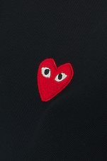 COMME des GARCONS PLAY Cotton Polo with Red Emblem in Navy, view 5, click to view large image.