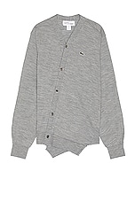 COMME des GARCONS SHIRT X Lacoste Cardigan in Grey, view 1, click to view large image.