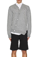 COMME des GARCONS SHIRT X Lacoste Cardigan in Grey, view 4, click to view large image.