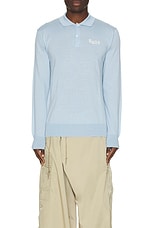 COMME des GARCONS SHIRT 2024 Polo Sweater in Light Blue, view 3, click to view large image.