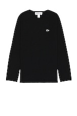 COMME des GARCONS SHIRT X Lacoste Tee in Black, view 2, click to view large image.