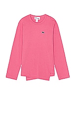 COMME des GARCONS SHIRT X Lacoste Tee in Pink, view 1, click to view large image.