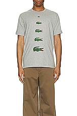 COMME des GARCONS SHIRT X Lacoste Tee in Grey, view 4, click to view large image.