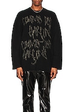 COMME des GARCONS Homme Plus Intarsia Sweater in Black, view 3, click to view large image.