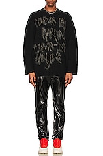 COMME des GARCONS Homme Plus Intarsia Sweater in Black, view 4, click to view large image.