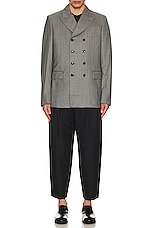 COMME des GARCONS Homme Plus Pencil Striped Double Breasted Blazer in Grey & Pink, view 4, click to view large image.