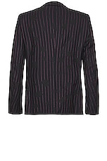 COMME des GARCONS Homme Plus Striped Blazer in Navy, Pink, & Black, view 2, click to view large image.
