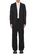 COMME des GARCONS Homme Plus Striped Blazer in Navy, Pink, & Black, view 4, click to view large image.
