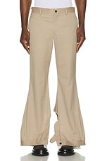COMME des GARCONS Homme Plus Wool Gabardine Trouser in Beige, view 3, click to view large image.