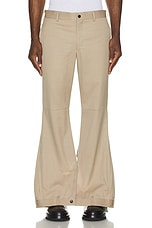 COMME des GARCONS Homme Plus Wool Gabardine Trouser in Beige, view 4, click to view large image.