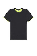 COMME des GARCONS Homme Plus Two Tone Tee in Black & Green, view 1, click to view large image.