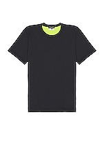 COMME des GARCONS Homme Plus Two Tone Tee in Black & Green, view 2, click to view large image.
