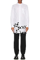 COMME des GARCONS Homme Plus Shirt in White & Black, view 4, click to view large image.