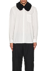 COMME des GARCONS Homme Plus Broad Shirt in White & Black, view 3, click to view large image.