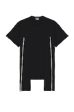 COMME des GARCONS Homme Plus Split Tee in Black, view 1, click to view large image.