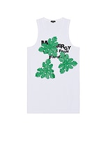 COMME des GARCONS Homme Plus Leaf Tank in White & Green, view 1, click to view large image.