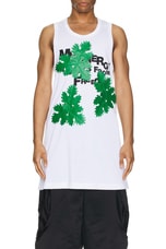 COMME des GARCONS Homme Plus Leaf Tank in White & Green, view 3, click to view large image.