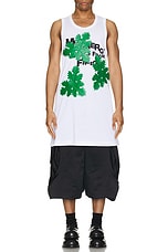 COMME des GARCONS Homme Plus Leaf Tank in White & Green, view 4, click to view large image.