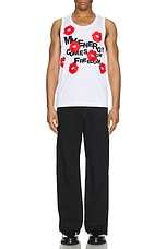 COMME des GARCONS Homme Plus Lip Tank in White & Red, view 4, click to view large image.