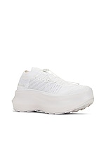 COMME des GARCONS Homme Plus x Salomon Pulsar Platform Shoe in White, view 2, click to view large image.