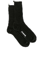 Comme Si the Cashmere Sock in Black, view 1, click to view large image.
