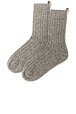 Comme Si the Cashmere Sock in Heather Grey, view 2, click to view large image.