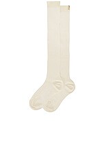 Comme Si The Knee High Sock in Cream, view 2, click to view large image.