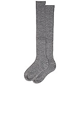 Comme Si The Knee High Sock in Heather Grey, view 2, click to view large image.