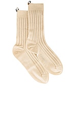 Comme Si the Cashmere Sock in Cream, view 1, click to view large image.