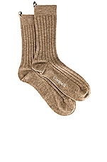 Comme Si the Cashmere Sock in Oatmeal, view 1, click to view large image.