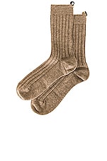 Comme Si the Cashmere Sock in Oatmeal, view 2, click to view large image.