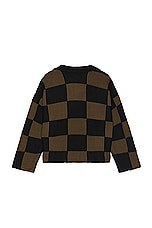 Connor McKnight Checkerboard Pullover Sweater in Black & Brown, view 2, click to view large image.