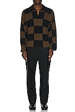 Connor McKnight Checkerboard Pullover Sweater in Black & Brown, view 4, click to view large image.