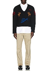 Connor McKnight Fish &amp; Game Hunting Sweater in Black, view 5, click to view large image.