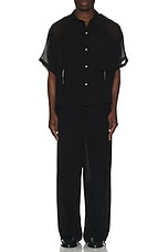 Connor McKnight Crinkle Pajama Pant in Black, view 6, click to view large image.
