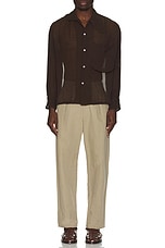 Connor McKnight Crinkle Long Sleeve Big Pocket Shirt in Brown, view 5, click to view large image.