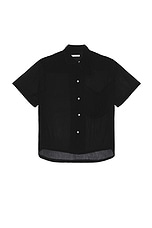 Connor McKnight Crinkle Short Sleeve Big Pocket Shirt in Black, view 1, click to view large image.