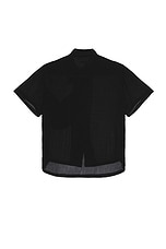 Connor McKnight Crinkle Short Sleeve Big Pocket Shirt in Black, view 2, click to view large image.