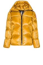 Canada Goose Crofton Puffer in Emblem Gold, view 2, click to view large image.