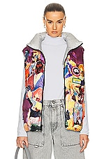 Canada Goose Reversible Puffer Vest For Kidsuper in Landscape & Crowd Print, view 2, click to view large image.