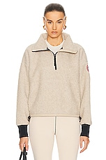 Canada Goose Simcoe Fleece 1/4 Zip Sweater in Light Tan, view 1, click to view large image.