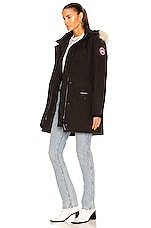 Canada Goose Trillium Parka with Coyote Fur in Black, view 4, click to view large image.