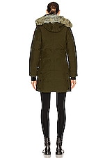 Canada Goose Shelburne Parka with Coyote Fur in Military Green, view 5, click to view large image.