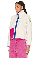 Canada Goose Paola Pivi Fleece Jacket in White, view 4, click to view large image.
