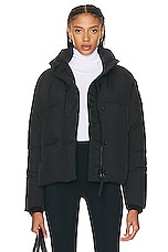 Canada Goose Junction Cropped Puffer Jacket in Black, view 2, click to view large image.