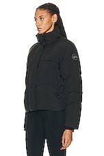 Canada Goose Junction Cropped Puffer Jacket in Black, view 4, click to view large image.