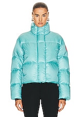 Canada Goose Cypress Cropped Puffer in Boulevard Blue, view 2, click to view large image.
