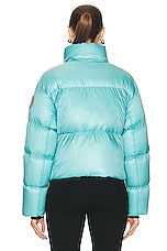 Canada Goose Cypress Cropped Puffer in Boulevard Blue, view 5, click to view large image.